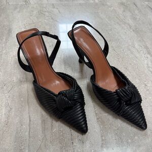 ASOS Black Pointed Knot Slingback Heels